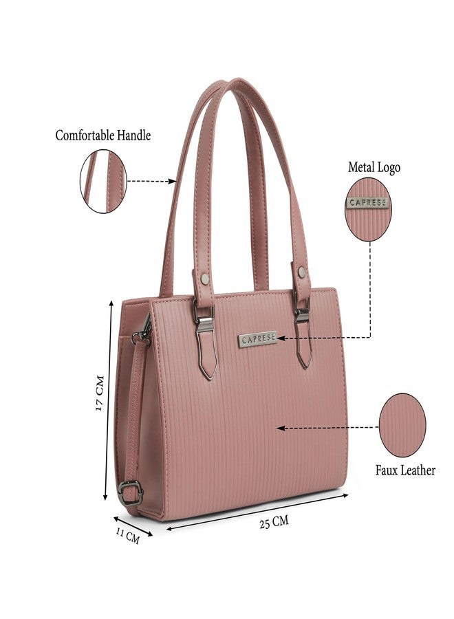 كابريس حقيبة كابريس بليك الصغيرة للنساء ذات جيوب متعددة، وحزام قابل للتعديل والفصل | حقيبة متعددة الاستخدامات للكتف، أو كروس بودي، أو للحمل باليد، مناسبة للعمل والسفر والاستخدام اليومي (لون وردي فاتح) - Image 3